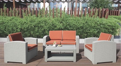 Rattan premium 2 set white Rattan premium 2 set white